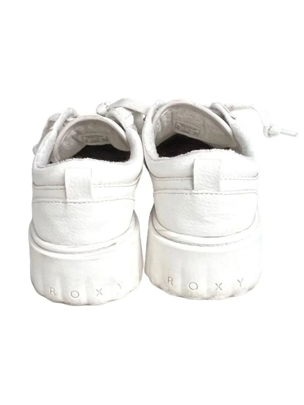 SUMMER CLEARANCE Roxy Womens White Platform Sheilahh Sneakers Shoes Size 8.5